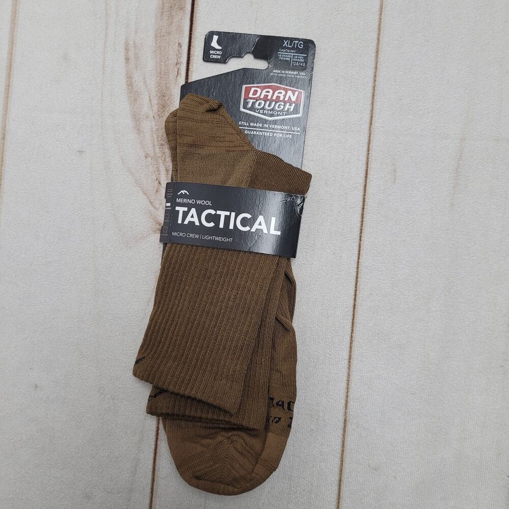 Darn Tough Merino Wool Tactical socks crew lightweight coyote brown XL